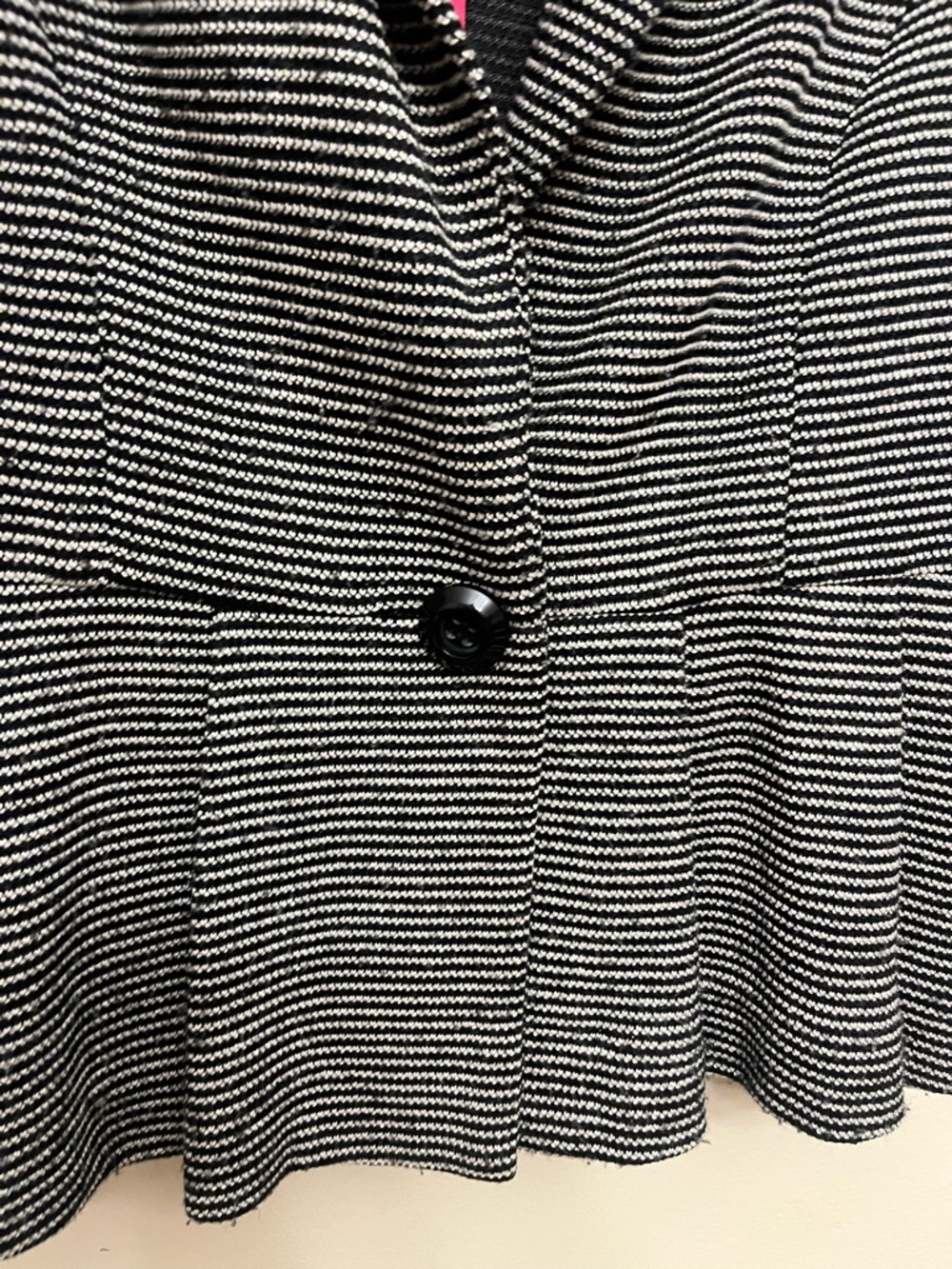 Tabitha Anthropologie Peplum Blazer Black White Striped Women's Size Medium - Picture 4 of 6